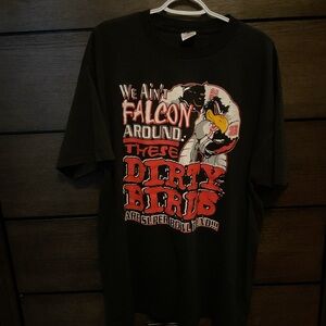 Delta Black Falcon Tee with Bold Red and White Design